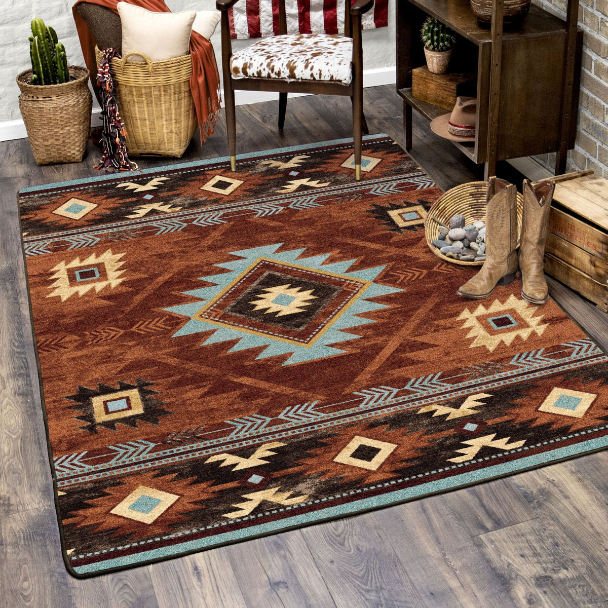 American Dakota Whisky River Rust Rug