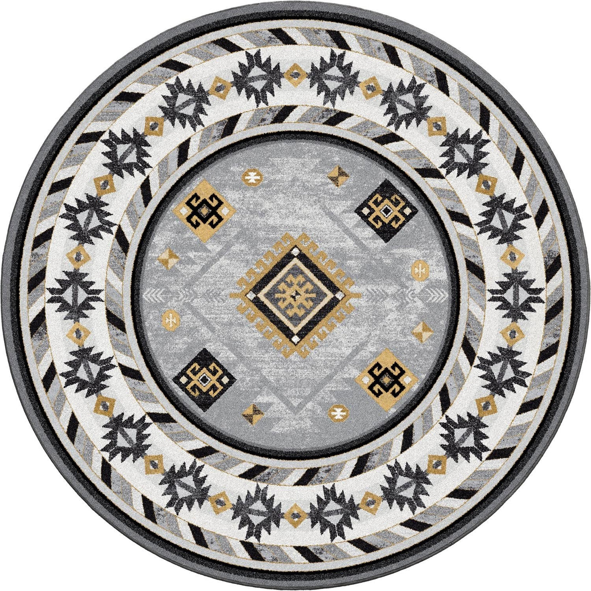 American Dakota Wild Whiskey Grey and Gold Rug