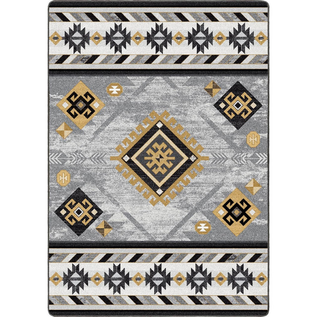 American Dakota Wild Whiskey Grey and Gold Rug