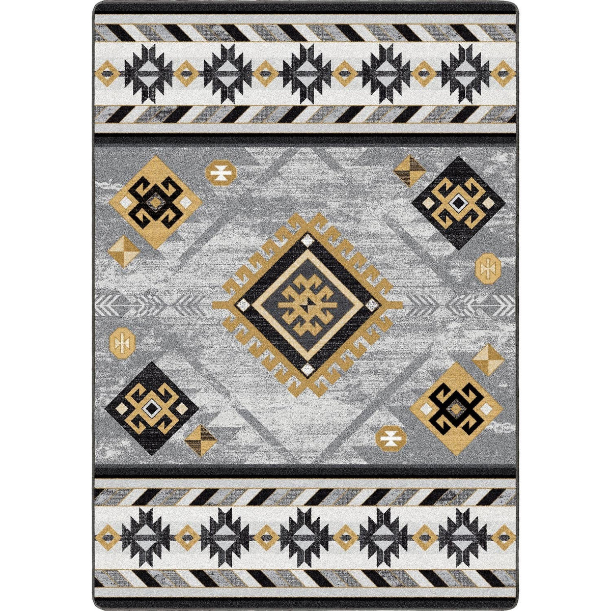 American Dakota Wild Whiskey Grey and Gold Rug