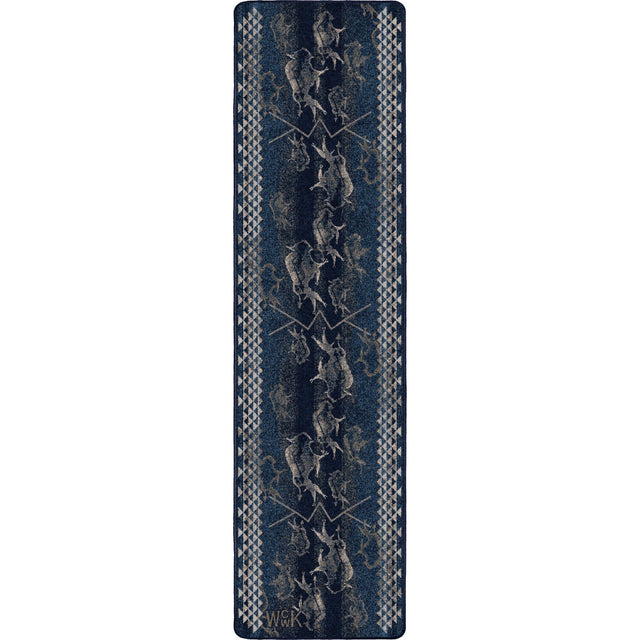American Dakota Will K Buffalo Rising Midnight Rug - 0786MNT234