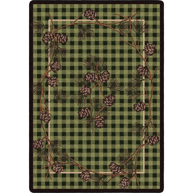 American Dakota Wooded Pines Green Rug - 0180GRN234