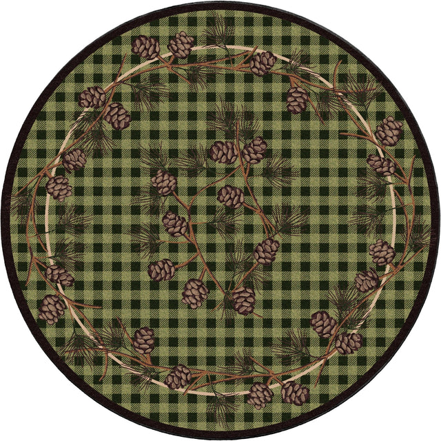American Dakota Wooded Pines Green Rug - 0180GRN234