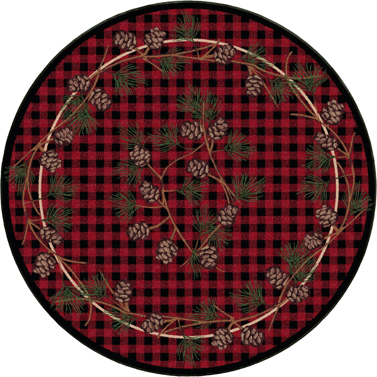 American Dakota Wooded Pines Red Rug - 0180RED234
