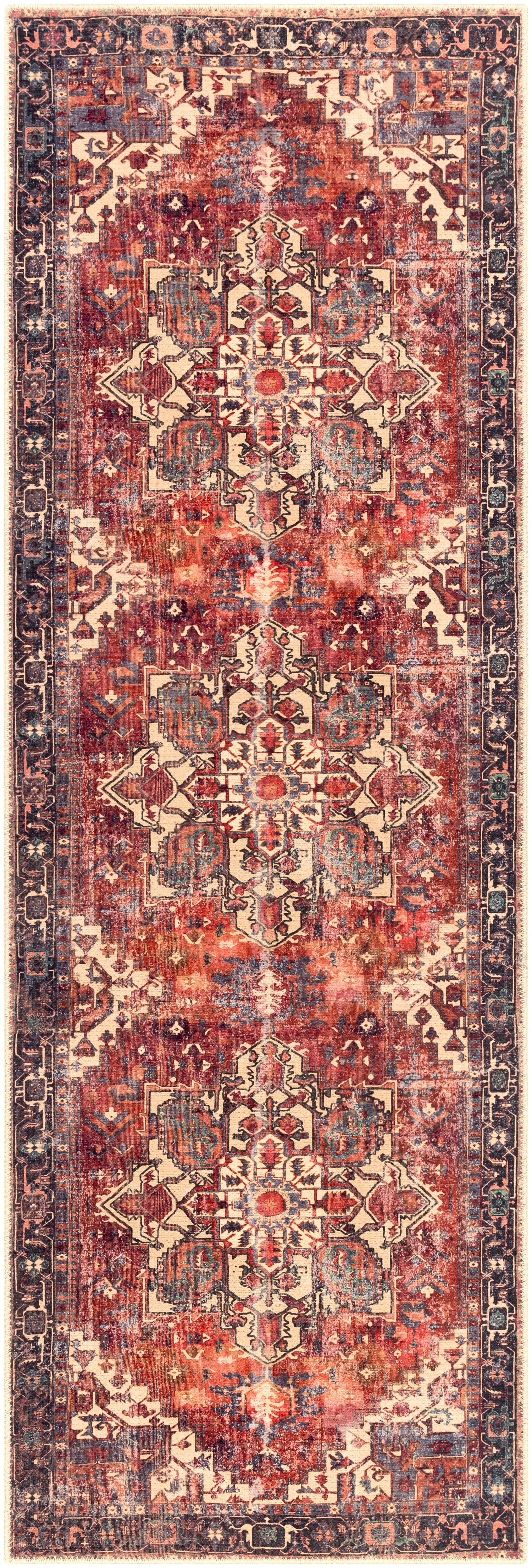 Surya Amelie Aml-2308 Rust, Dark Green, Butter, Denim Rugs.