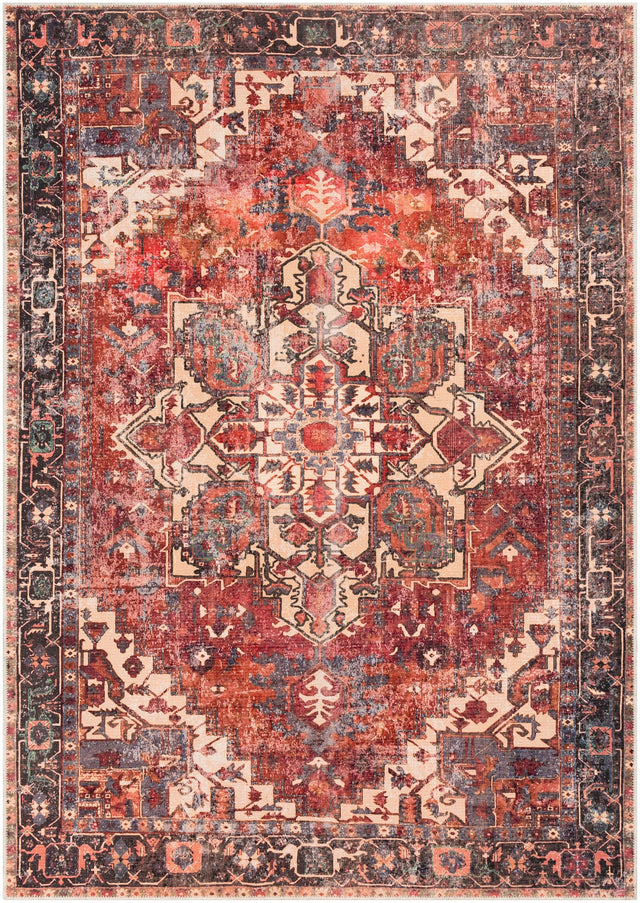 Surya Amelie Aml-2308 Rust, Dark Green, Butter, Denim Rugs.