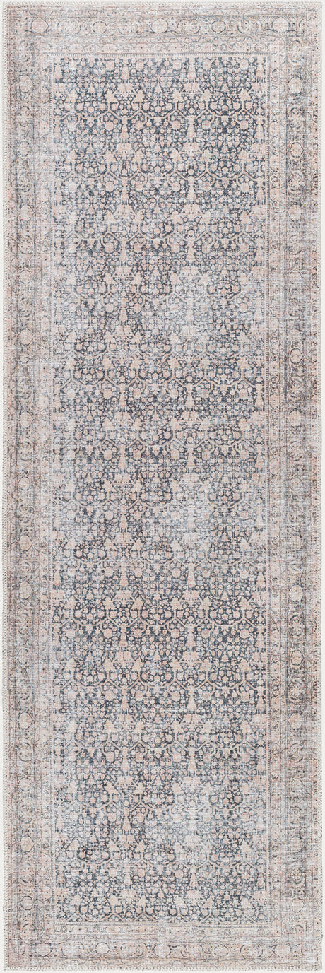 Surya Amelie Aml-2387 Black, Blush, Medium Brown, Dark Brown, Cream, Beige Rug.