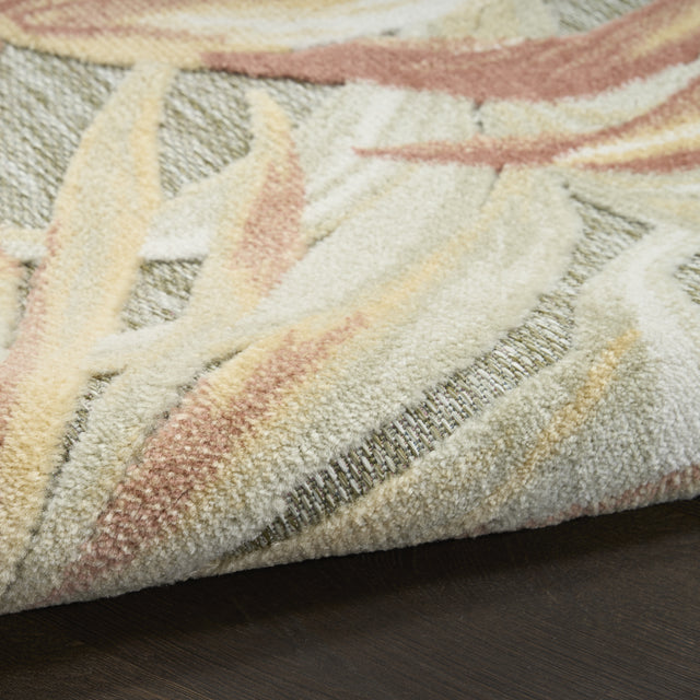 Nourison Aloha ALH43 Machine Made Sage, Rose Rug