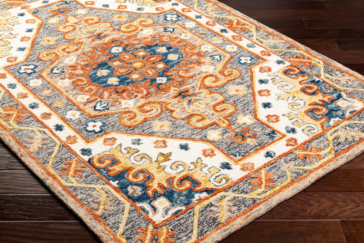 Surya Amita Amz-2300 Copper, Natural, Camel, Sage, Mocha, Khaki, Tan, Metallic - Silver Rug.