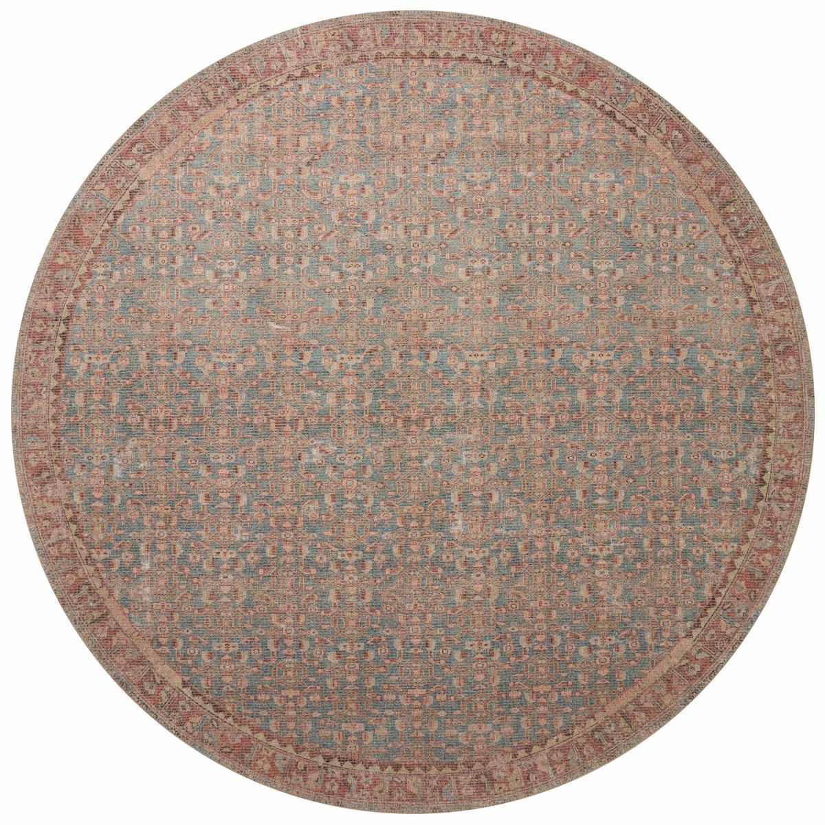 Angela Rose x Loloi Aubrey Aub-04 Blue/Terracotta Rug.