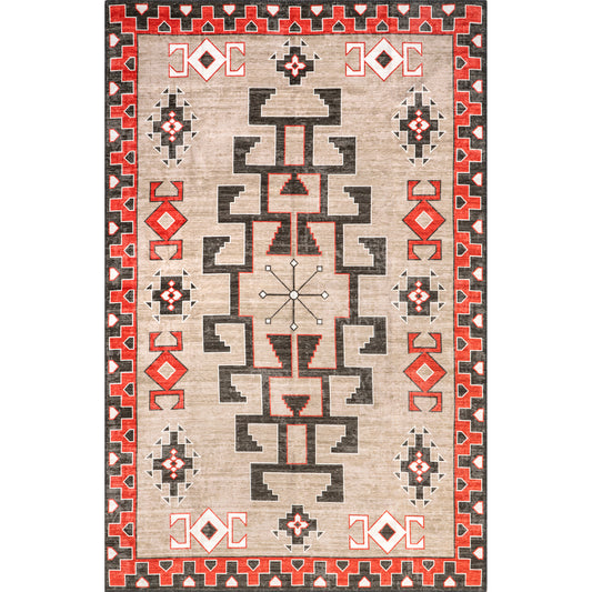 Nuloom Clio Aztec Bordered Svmn09A Brown Area Rug