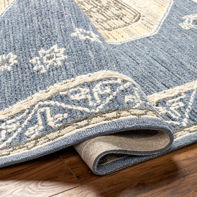 Surya Addyson Ayo-2300 Medium Gray, Wheat, Cream, Denim Rug.