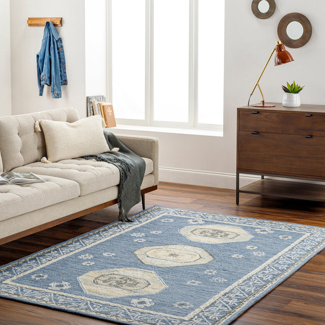 Surya Addyson Ayo-2300 Medium Gray, Wheat, Cream, Denim Rug.