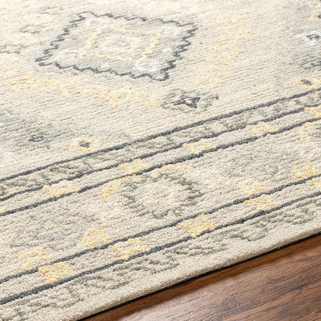 Surya Addyson Ayo-2304 Light Gray, Charcoal, Yellow Rug.