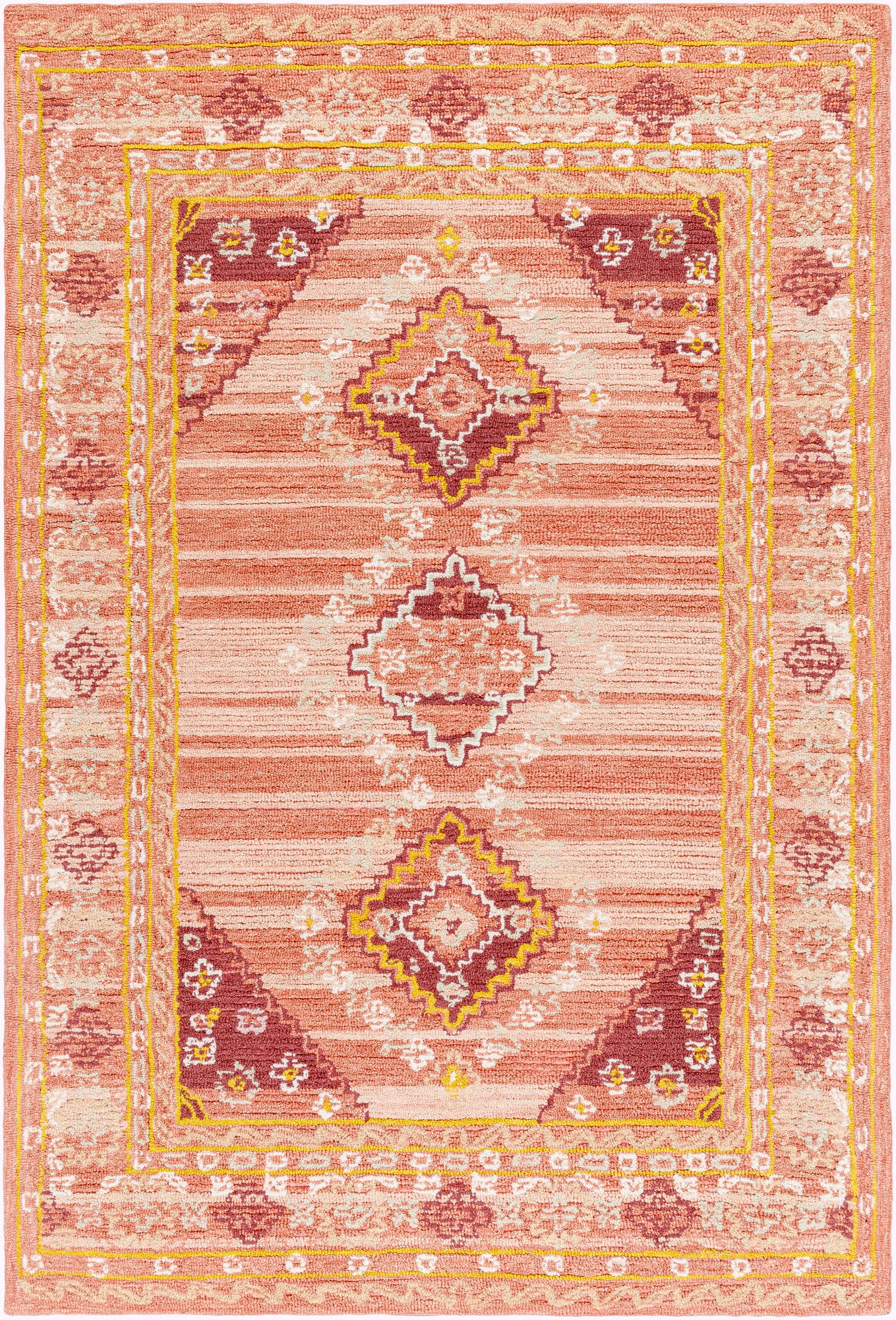 Surya Addyson Ayo-2306 Dusty Coral, Grass Green, Dusty Pink Rug.
