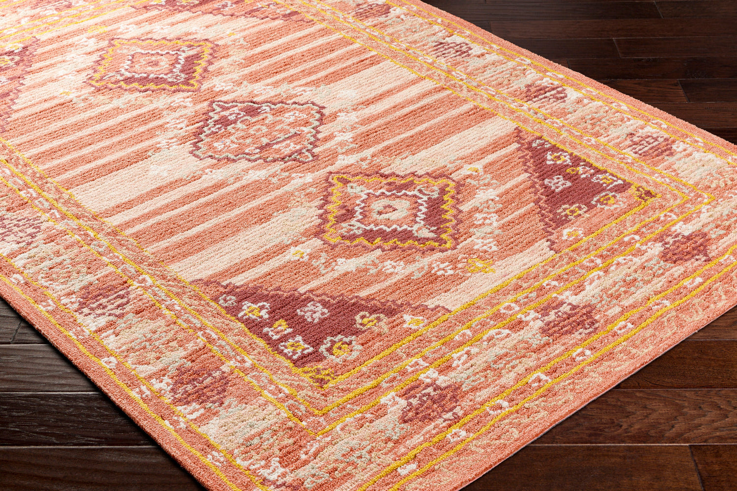 Surya Addyson Ayo-2306 Dusty Coral, Grass Green, Dusty Pink Rug.