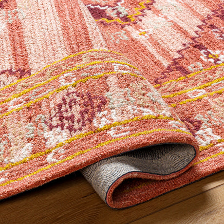 Surya Addyson Ayo-2306 Dusty Coral, Grass Green, Dusty Pink Rug.