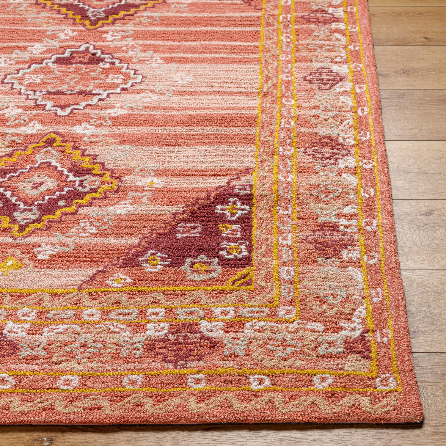 Surya Addyson Ayo-2306 Dusty Coral, Grass Green, Dusty Pink Rug.