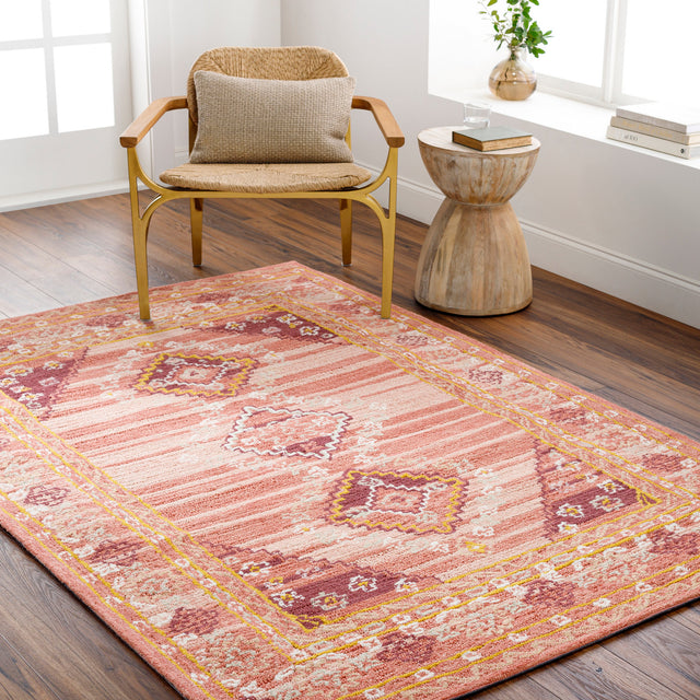 Surya Addyson Ayo-2306 Dusty Coral, Grass Green, Dusty Pink Rug.