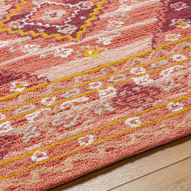 Surya Addyson Ayo-2306 Dusty Coral, Grass Green, Dusty Pink Rug.