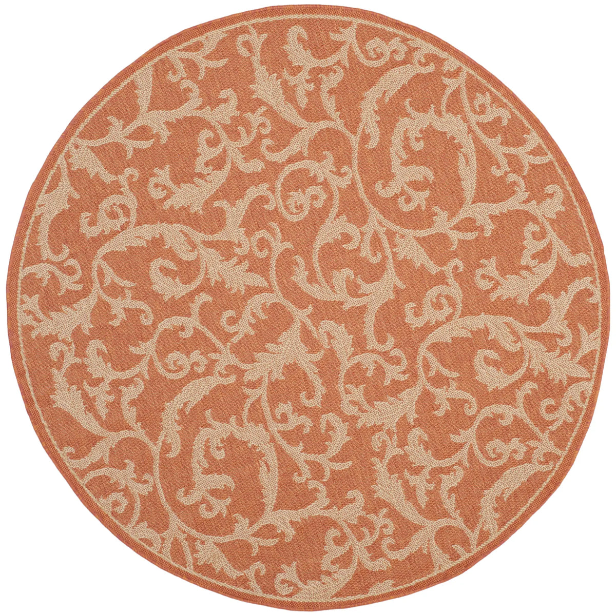 Safavieh Courtyard 5'-3" x 5'-3" Rug in Terracotta / Natural