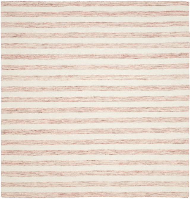 Safavieh Dhurries 6'-0" x 6'-0" Rug in Rust / Ivory