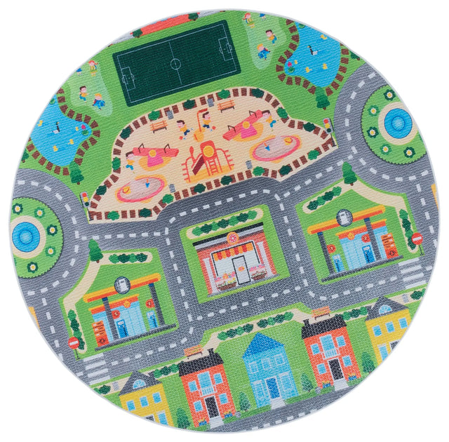 Safavieh Tacoma Kids 100 5'-0" x 5'-0" Rug in Grey / Green