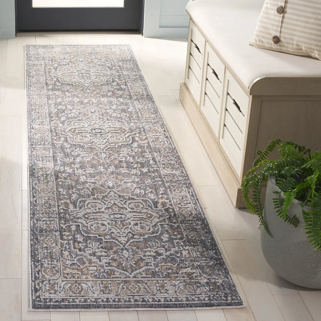 Safavieh Finley 2'-2" x 10'-0" Rug in Dark Grey / Beige