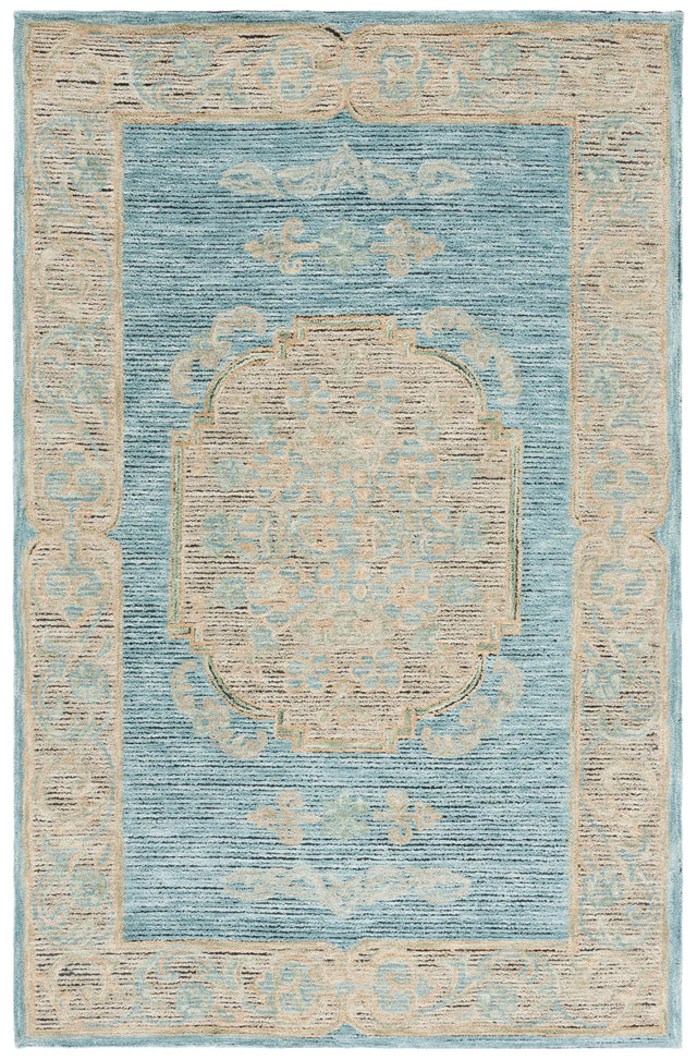 Safavieh Savonnerie 4'-0" x 6'-0" Rug in Blue / Beige