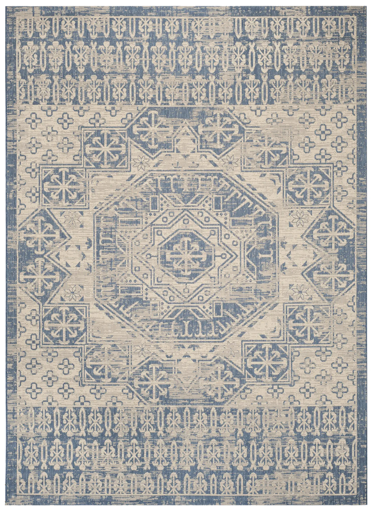 Safavieh Courtyard 6'-7" x 9'-6" Rug in Beige / Blue