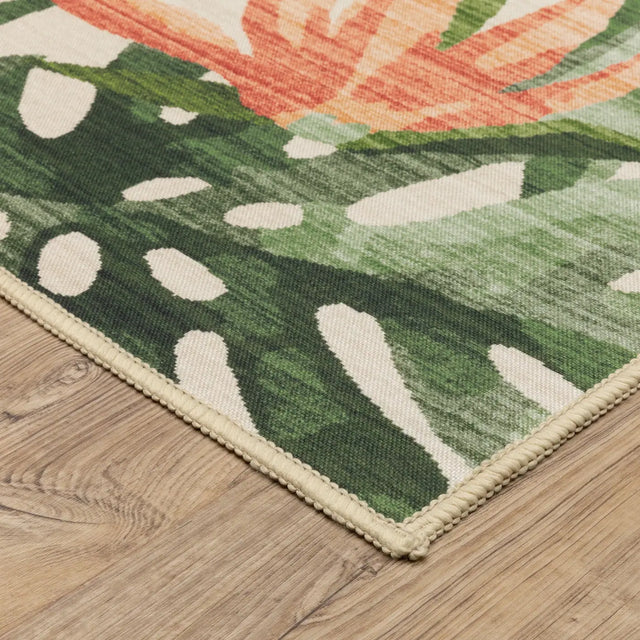 Oriental Weavers Sphinx Fiji FIJ04 Green Rugs - corner detail
