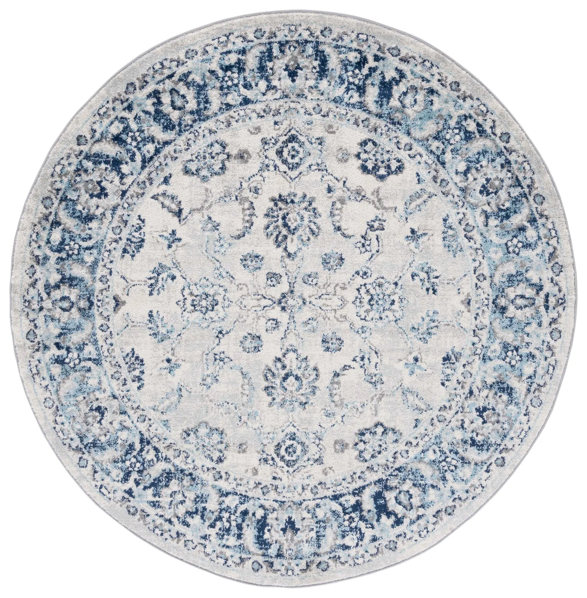 Safavieh Tulum 6'-7" x 6'-7" Rug in Ivory / Blue