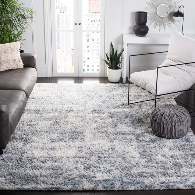 Safavieh Berber Shag 200 10'-0" x 14'-0" Rug in Ivory / Grey