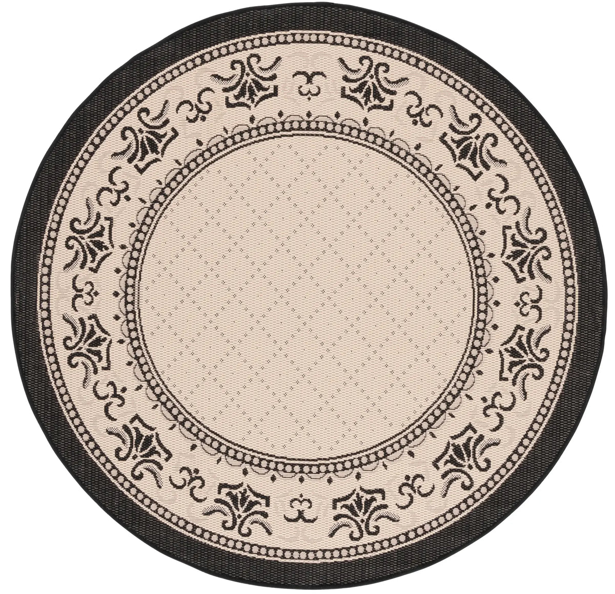 Safavieh Courtyard 5'-3" x 5'-3" Rug in Sand / Black