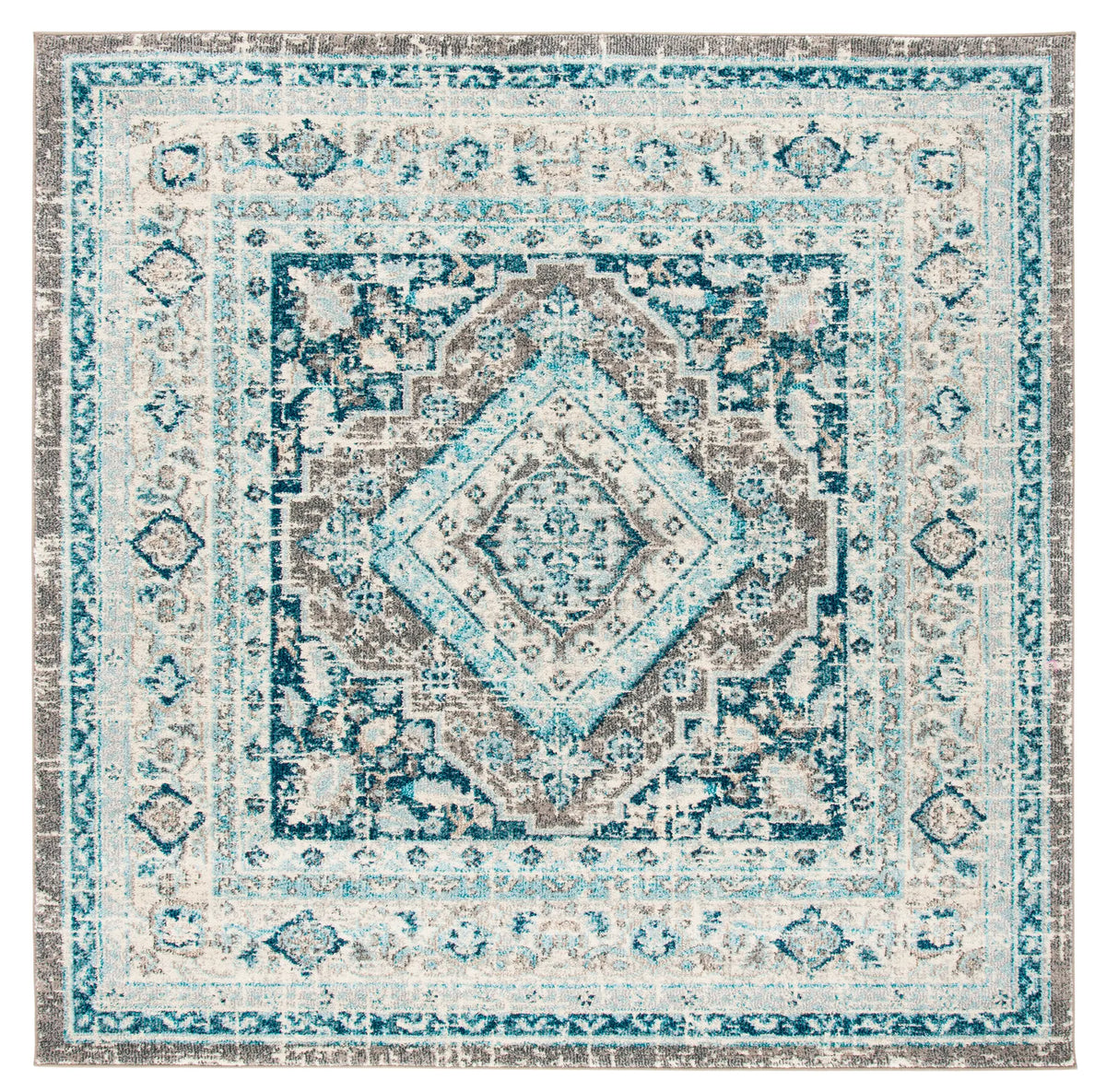 Safavieh Phoenix 100 6'-7" x 6'-7" Rug in Grey / Blue