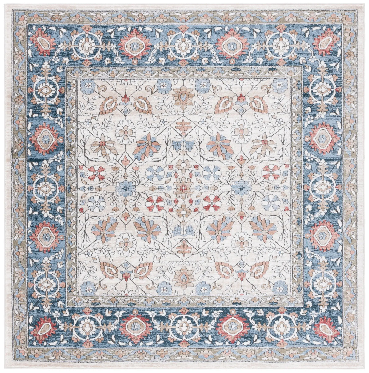 Safavieh Rosewood 6'-7" x 6'-7" Rug in Ivory / Blue