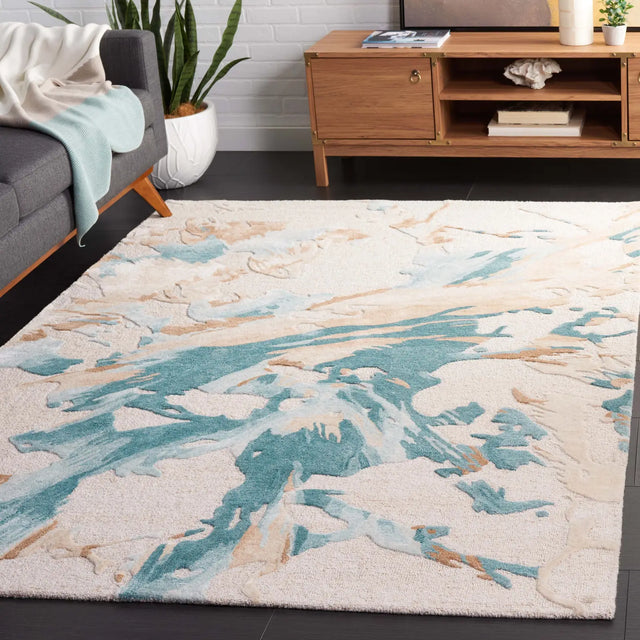 Safavieh Fifth Avenue 4'-0" x 6'-0" Rug in Beige / Teal