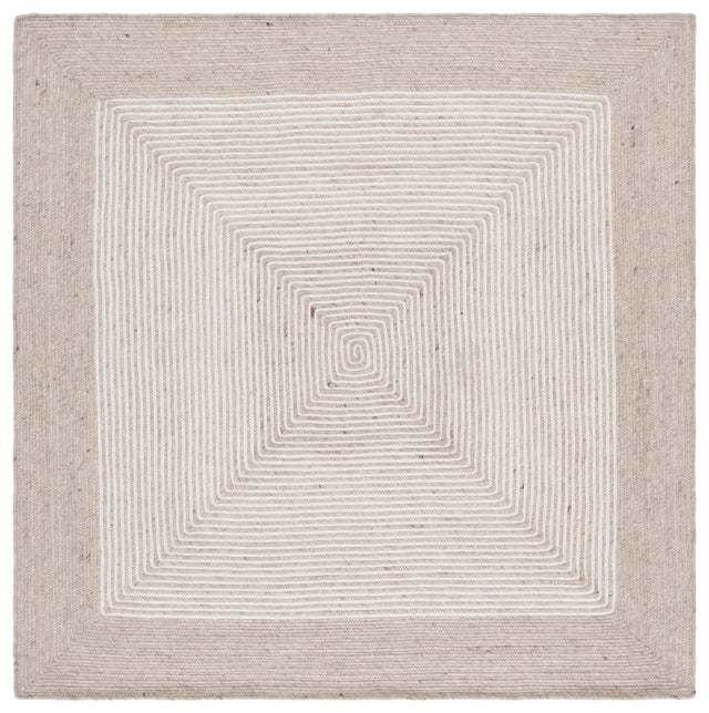 Safavieh Braided 6'-0" x 6'-0" Rug in Beige / Ivory