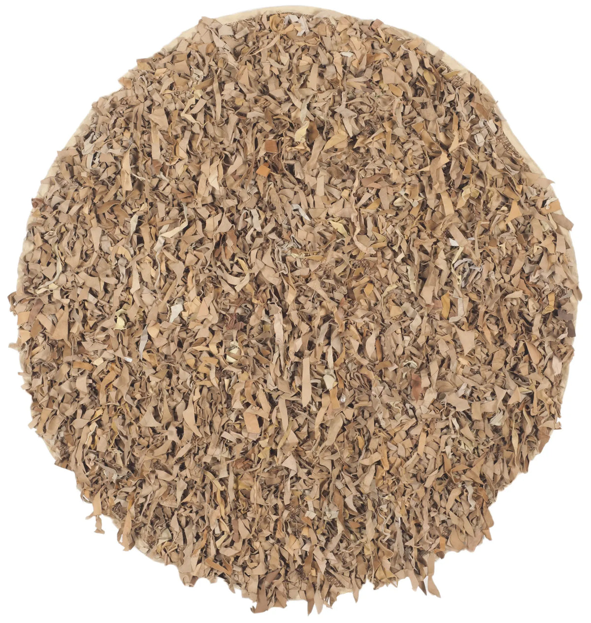 Safavieh Leather Shag 4'-0" x 4'-0" Rug in Light Gold