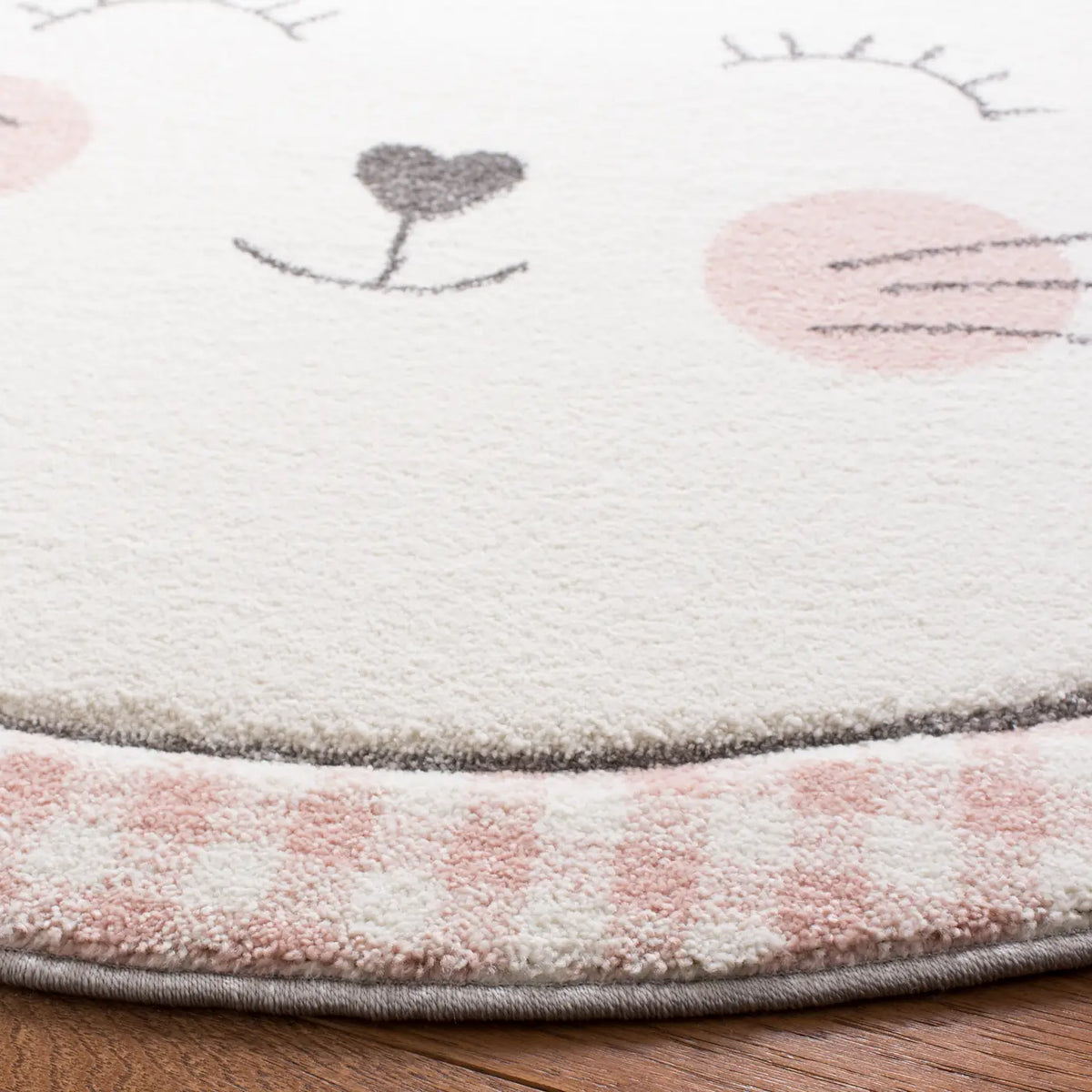 Safavieh Carousel Kids 100 5'-3" x 5'-3" Rug in Pink / Grey
