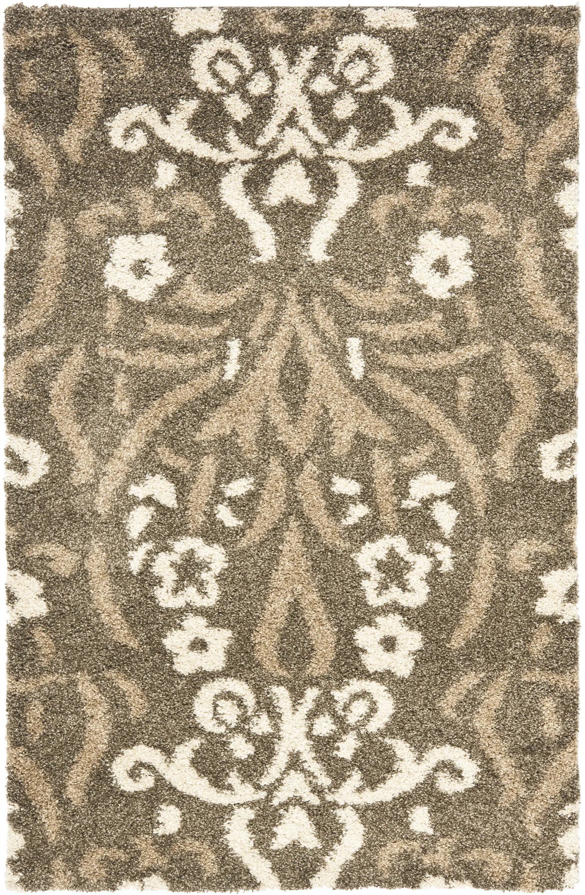 Safavieh Florida Shag 3'-3" x 5'-3" Rug in Smoke / Beige