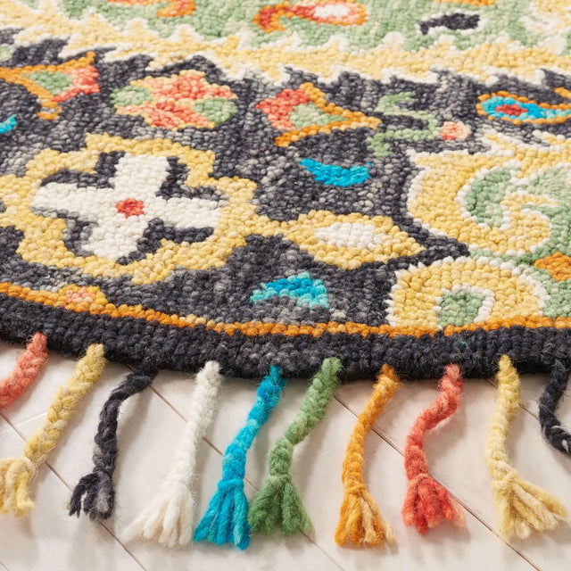 Safavieh Blossom 6'-0" x 6'-0" Rug in Charcoal / Gold