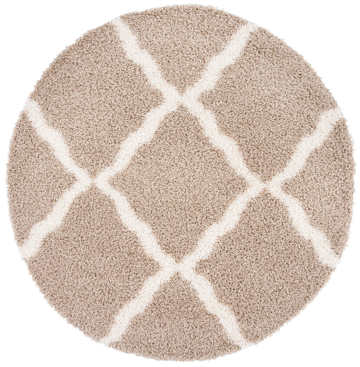 Safavieh Sgd-Dallas Shag 6'-0" x 6'-0" Rug in Beige / Ivory