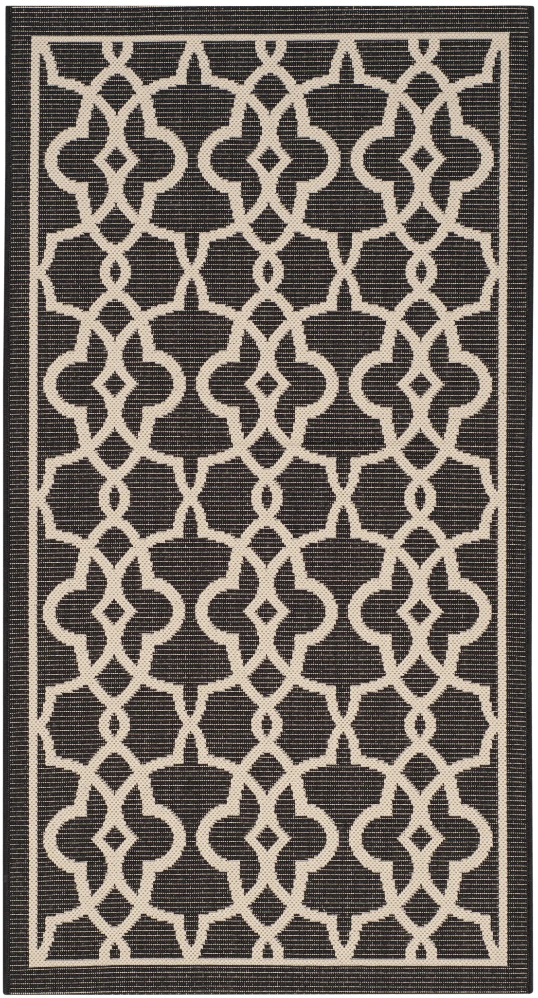 Safavieh Courtyard 2'-7" x 5'-0" Rug in Black / Beige