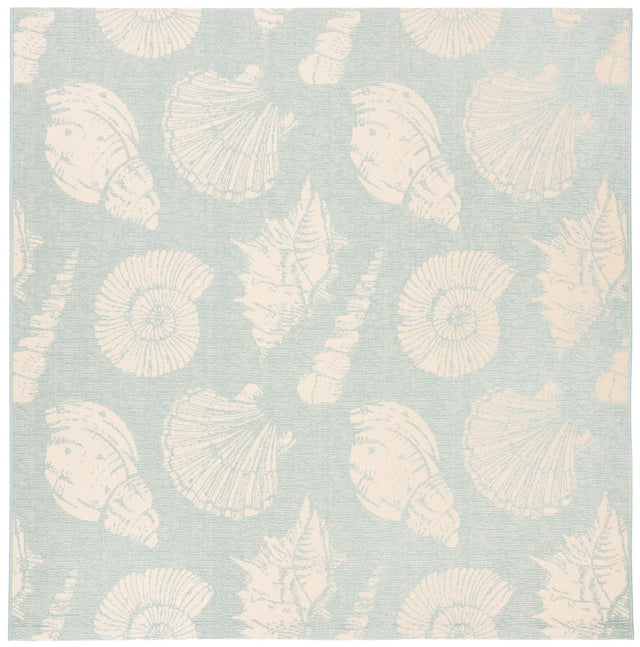 Safavieh Courtyard 6'-7" x 6'-7" Rug in Aqua / Beige