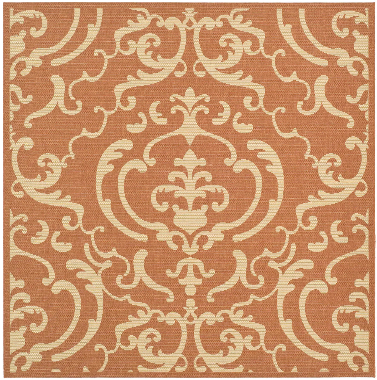 Safavieh Courtyard 7'-10" x 7'-10" Rug in Terracotta / Natural