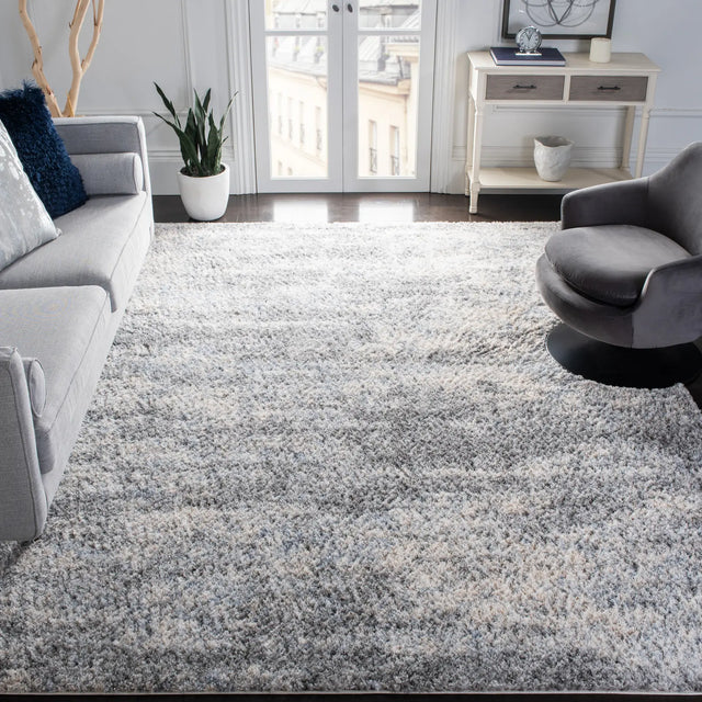 Safavieh Berber Shag 200 10'-0" x 14'-0" Rug in Grey Blue / Cream
