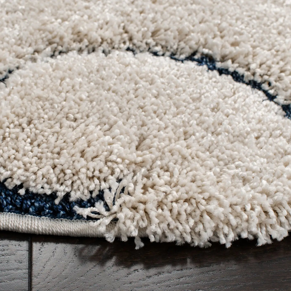 Safavieh Florida Shag 5'-0" x 5'-0" Rug in Cream / Blue