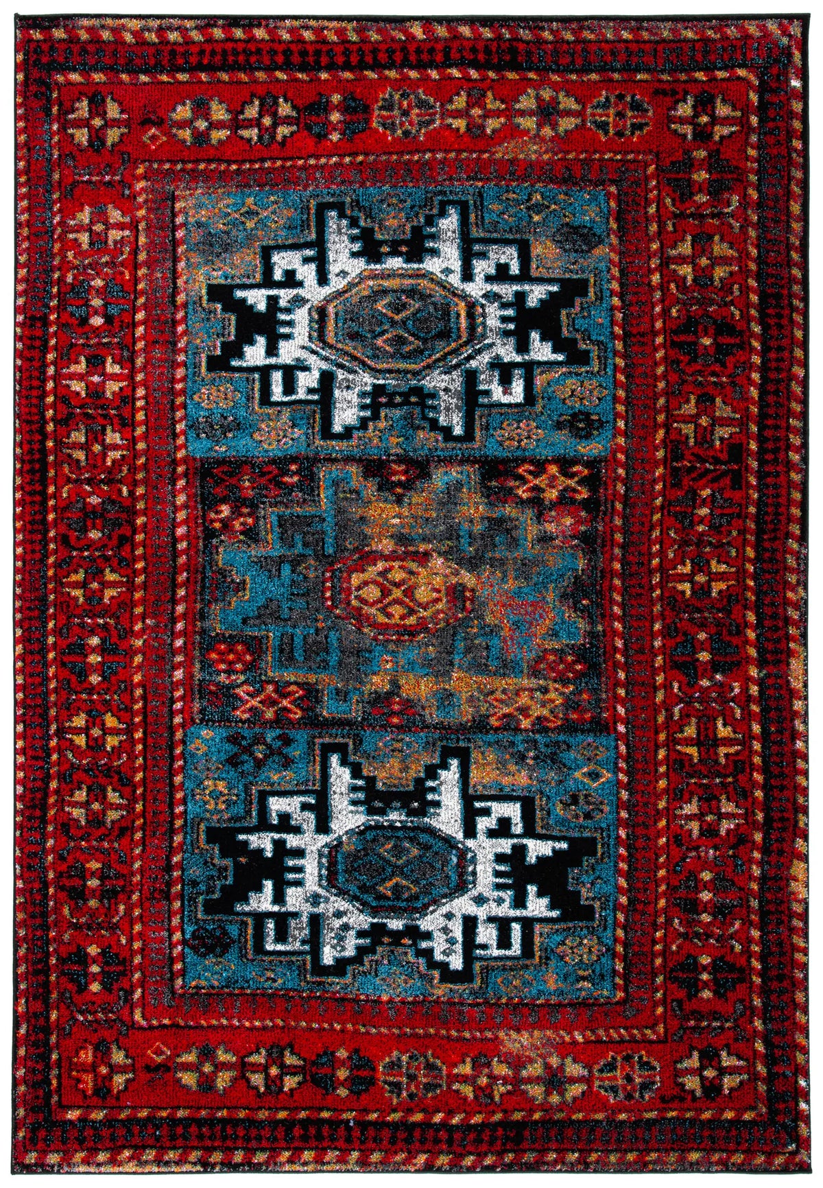 Safavieh Vintage Hamadan 4'-0" x 6'-0" Rug in Red / Light Blue