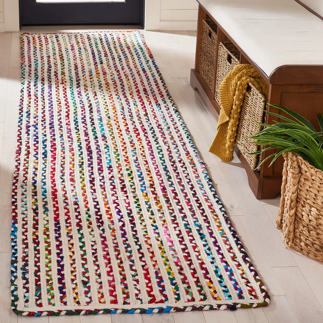Safavieh Braided 2'-3" x 9'-0" Rug in Ivory / Multi